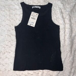 Women’s black ZARA sweater tank top (NWT) medium